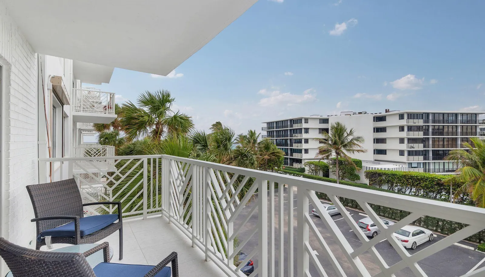 Relax on balcony enjoying ocean breeze and smell o